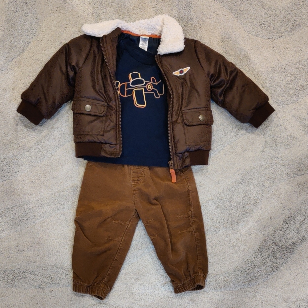 Brown Bomber Jacket and Pants Set